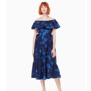 Katespade hibiscus off the shoulder dress
